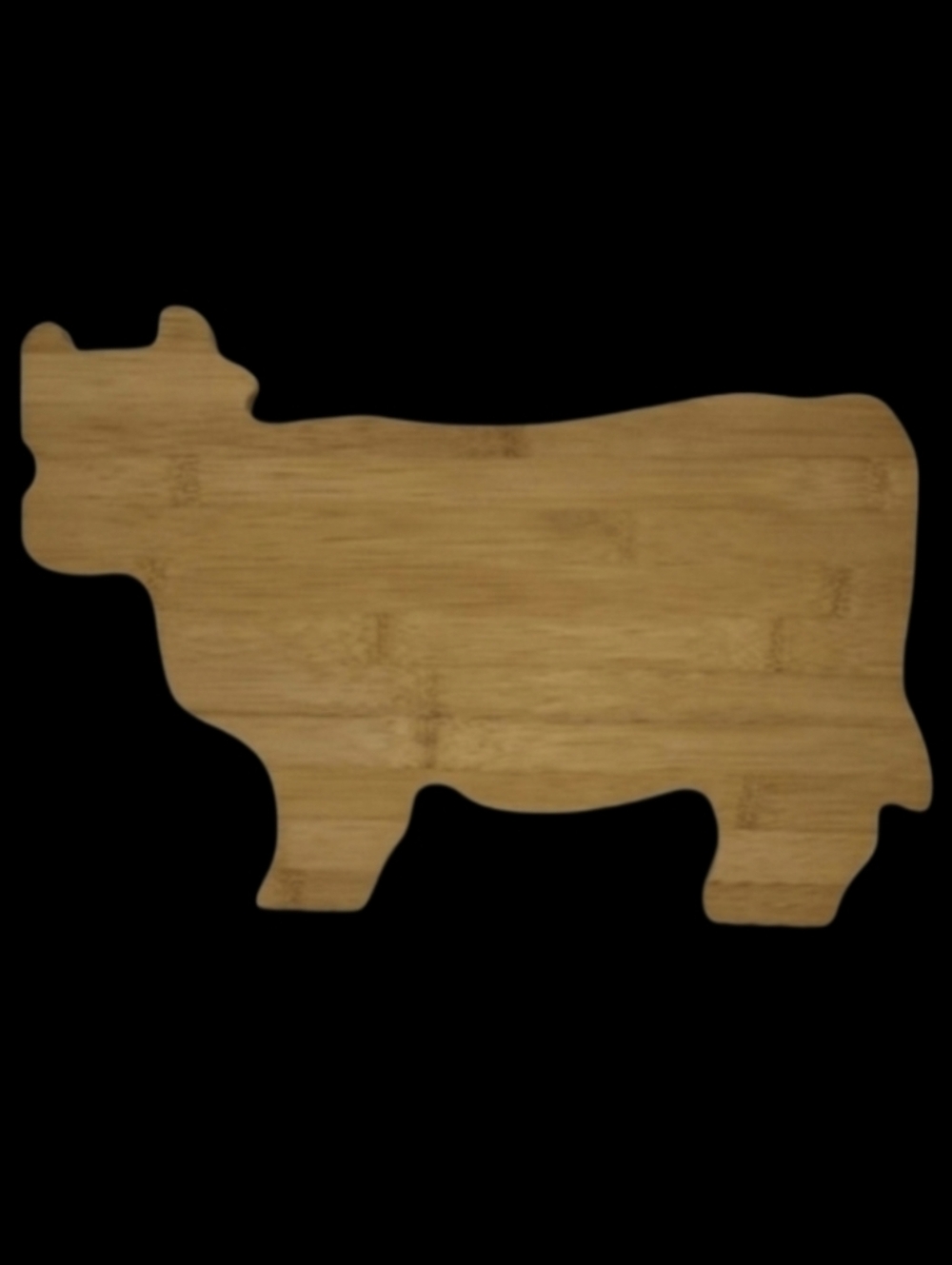 NIB-COW SHAPED BAMBOO CUTTING BOARD & SERVING TRAY